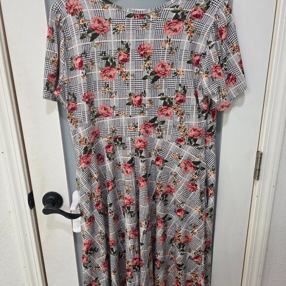 Paisley Raye Floral Houndstooth Stretch Dress 0X | Pockets Buttery Soft - Picture 15 of 15
